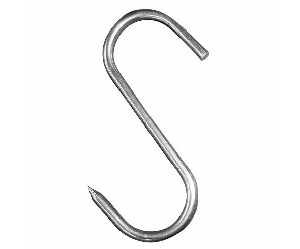 Gancho S para açougue em aço inox 3/16