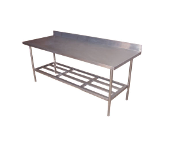 Mesa Totalmente em Inox 430 com Frontão Fixa ou Desmontável